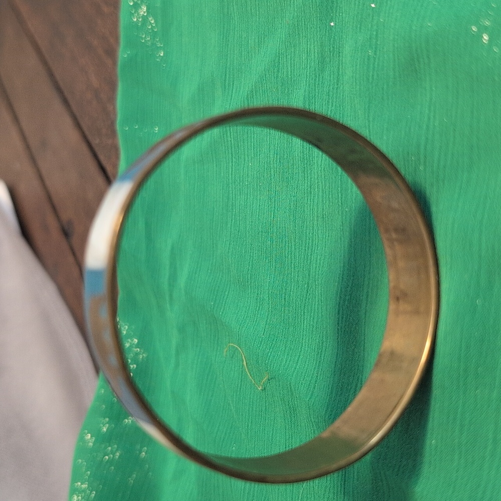 Vintage Elephant Brass And Mother Of Pearl Bango Bracelet.
